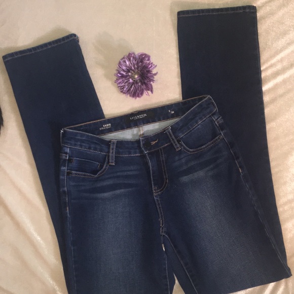 Women/'s Liverpool Jeans Animal Print Sadie Straight Black NWT 26/" x 31/" Size 2